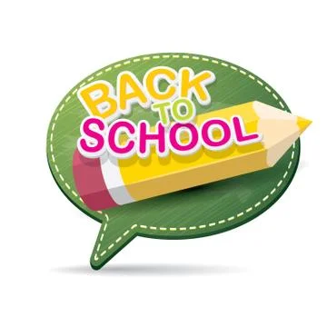 Back to school label on green speech bubble Illustrazione stock