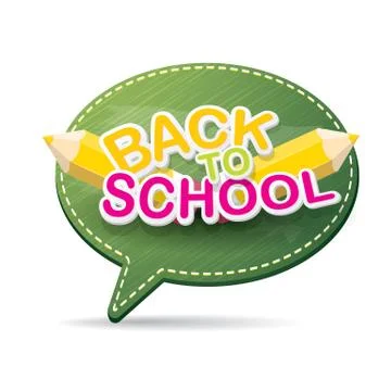 Back to school label on green speech bubble Illustrazione stock