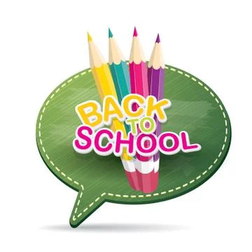 Back to school label on green speech bubble Illustrazione stock