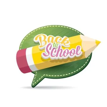 Back to school label on green speech bubble Illustrazione stock