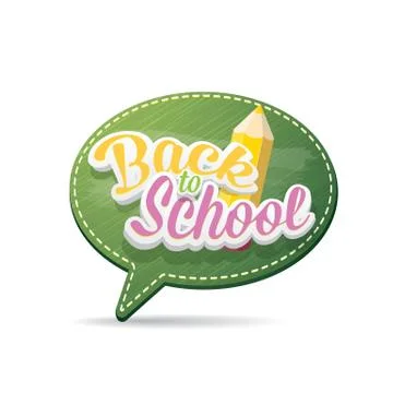 Back to school label on green speech bubble Illustrazione stock