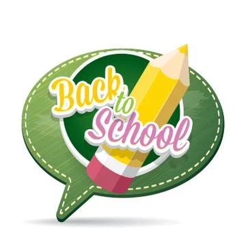 Back to school label on green speech bubble Illustrazione stock