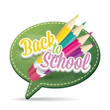 Back to school label on green speech bubble Illustrazione stock