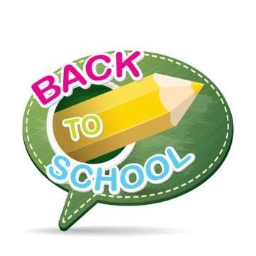 Back to school label on green speech bubble Illustrazione stock