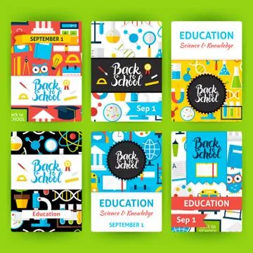 Back to School Label Greeting Set Illustrazione stock