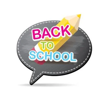 Back to school label on grey speech bubble 스톡 일러스트