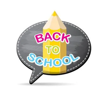 Back to school label on grey speech bubble Stockillustratie