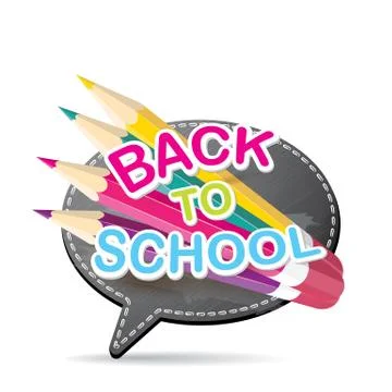 Back to school label on grey speech bubble 스톡 일러스트