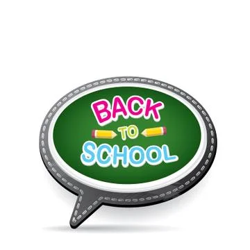Back to school label on grey speech bubble 스톡 일러스트