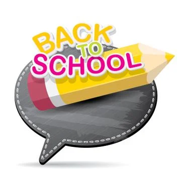 Back to school label on grey speech bubble イラスト素材