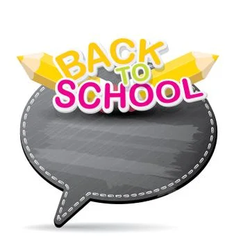 Back to school label on grey speech bubble Stockillustratie