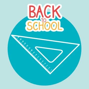 Back to school label with rules Stock Illustration
