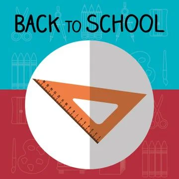 Back to school label with rules Stock Illustration
