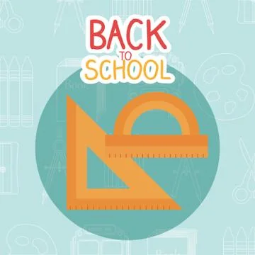 Back to school label with rules Stock Illustration