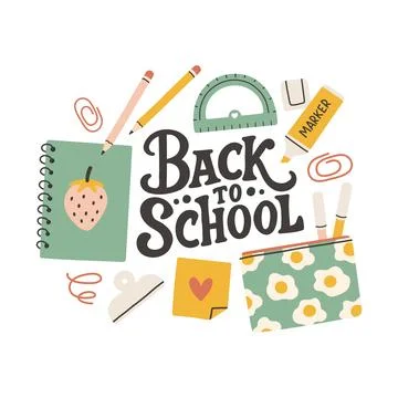 Back to school label. School Background Poster Card. Sale tag. Flat vector 스톡 일러스트