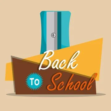 Back to school label with sharpeneer Stock Illustration