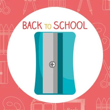 Back to school label with sharpeneer Stock Illustration
