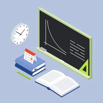 Back To School Lesson Isometric Illustration Stock Illustration