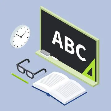 Back To School Lesson Isometric Illustration Stock Illustration