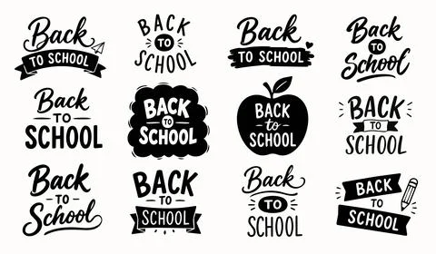 Back To School Lettering Bundle Ilustração Stock