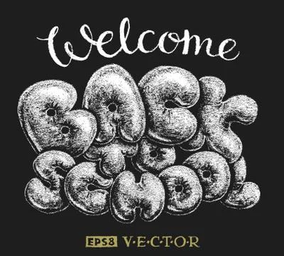 Back to school. Lettering on chalkboard Stock-Illustration