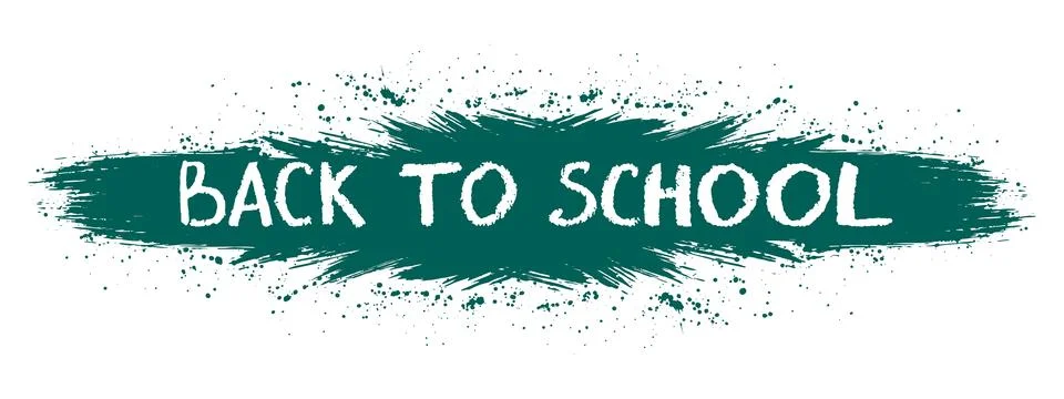 Back to school lettering on grunge frame with blots. Vector illustration Stock Illustration