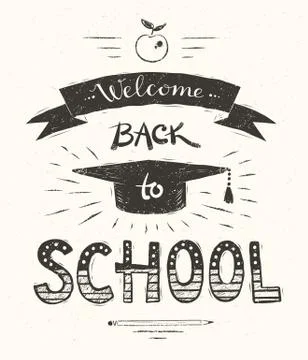 Back to School lettering poster Stock Illustration