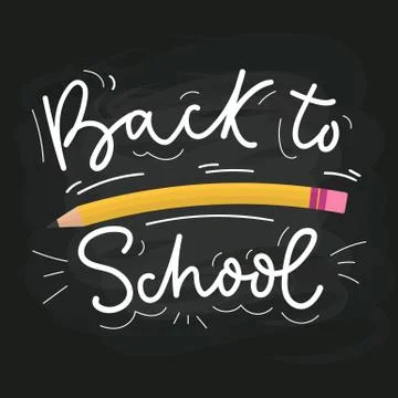 Back to school lettering poster Stock Illustration