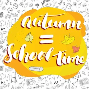 Back to School lettering quote, vector illustration. Illustrazione stock