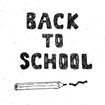 Back to School lettering quote, vector illustration. Stock Illustration