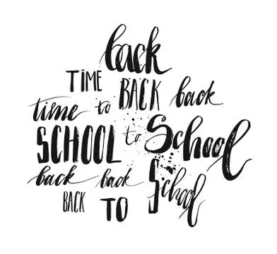 Back to School lettering set. Stock Illustration