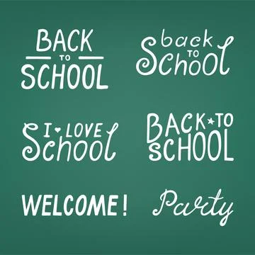 Back to school lettering set. Stock Illustration