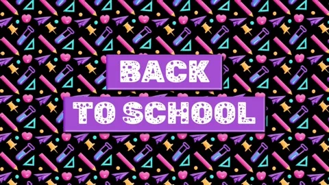 Back to School lettering text with background animation Stock Footage 275520764