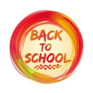 Back to school lettering vector logo icon Stock Illustration