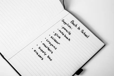 Back to school list-2 Stock Photos