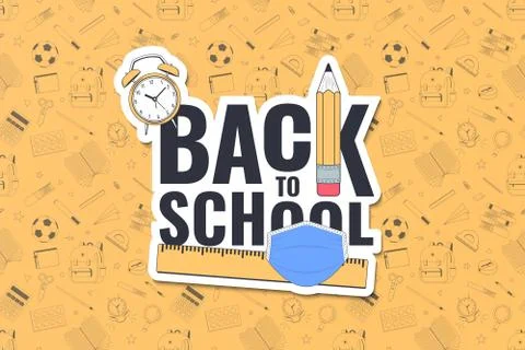 Back to school logo banner 2 스톡 일러스트