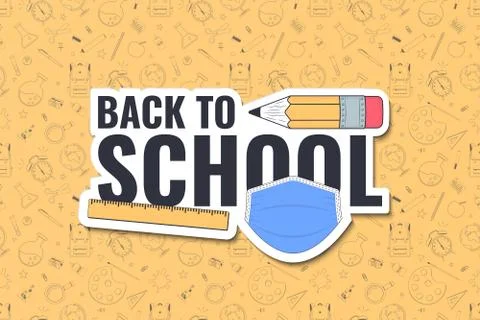 Back to school logo banner 스톡 일러스트