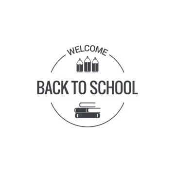 Back to school logo design background Stock Illustration