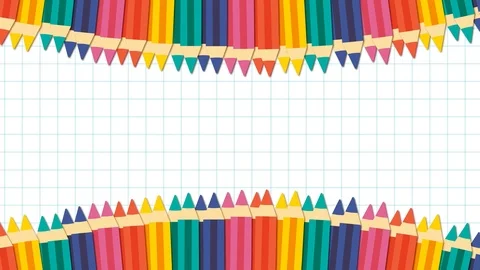 Back to school looped 4k animation. Colorful Pencils appearing from both sides, Stock Footage 113674793