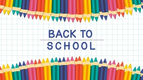 Back to school looped 4k animation. Colorful Pencils appearing from both sides, Stock Footage 113674795
