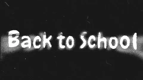 Back to School looping handwritten text animation. Print effect, dust, scratches 스톡 동영상 342715134