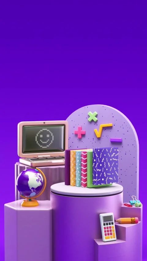 Back to School looping video for social media with some school stuff on pla.. Stock Footage 313987466