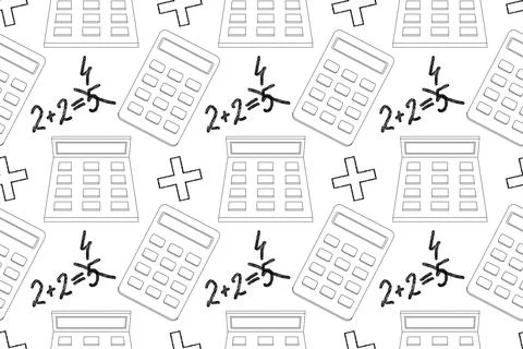 Back to School Math Calculators Coloring Page 스톡 일러스트