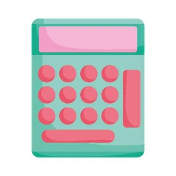 Back to school, maths calculator supply elementary education cartoon 스톡 일러스트