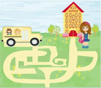 Back to school - maze Stock Illustration