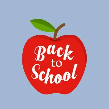 Back to school message in red apple Ilustração Stock
