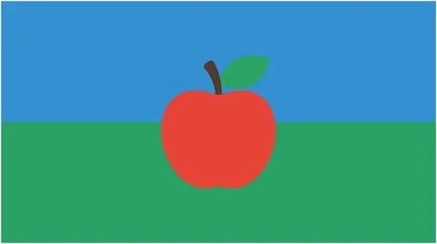 Back to School Minimalist red apple graphic art on landscape background wit.. Stock Illustration