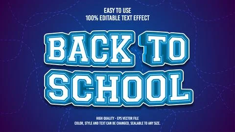 Back To School Modern editable text effect vibrant color. 3D Text effect Stock Illustration