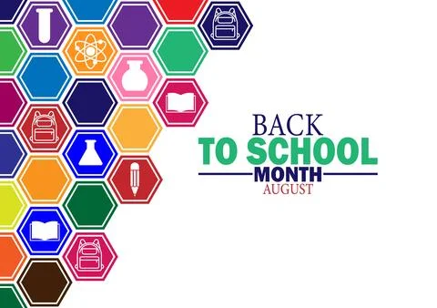 Back to School Month August Stock Illustration