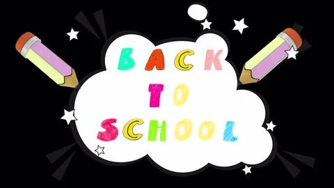 Back to school motion text creative design for back to school. Colorful animated Stock Illustration